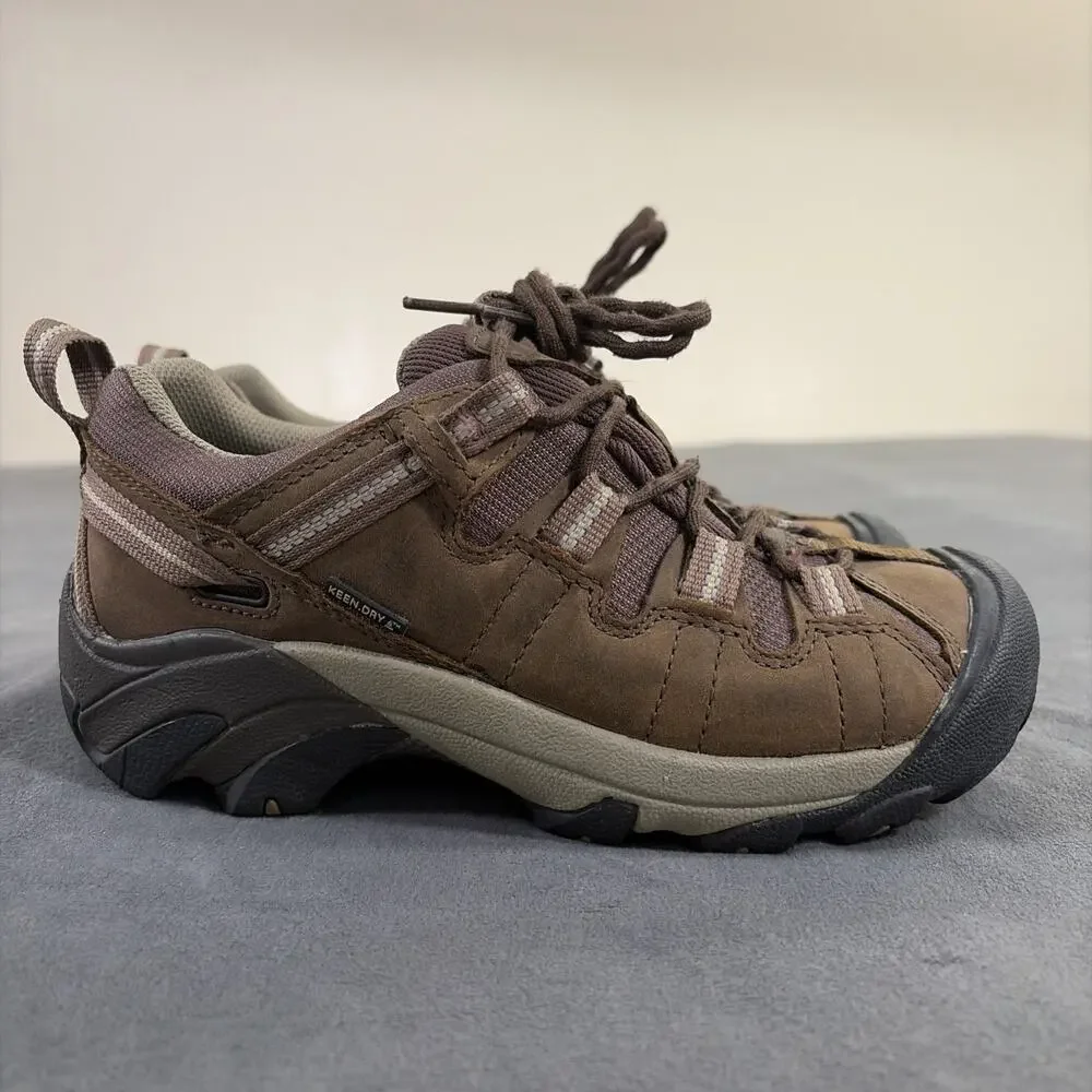 KEEN DRY Waterproof Leather Hiking Shoes Size 6 Brown/Gray/Purple Bnfts Charity